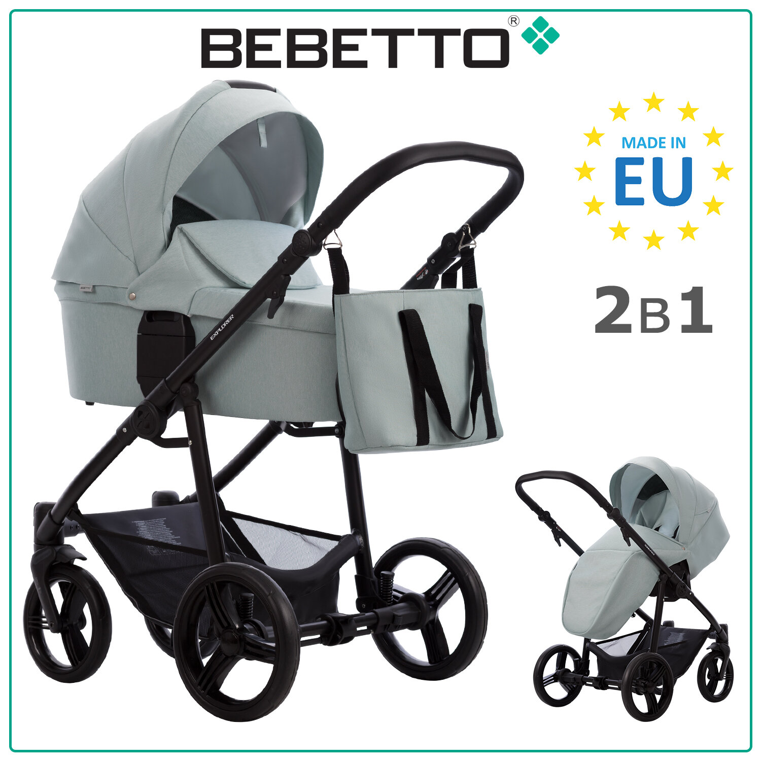 Детская коляска 2 в 1 Bebetto Explorer AIR LUX 07_CZM