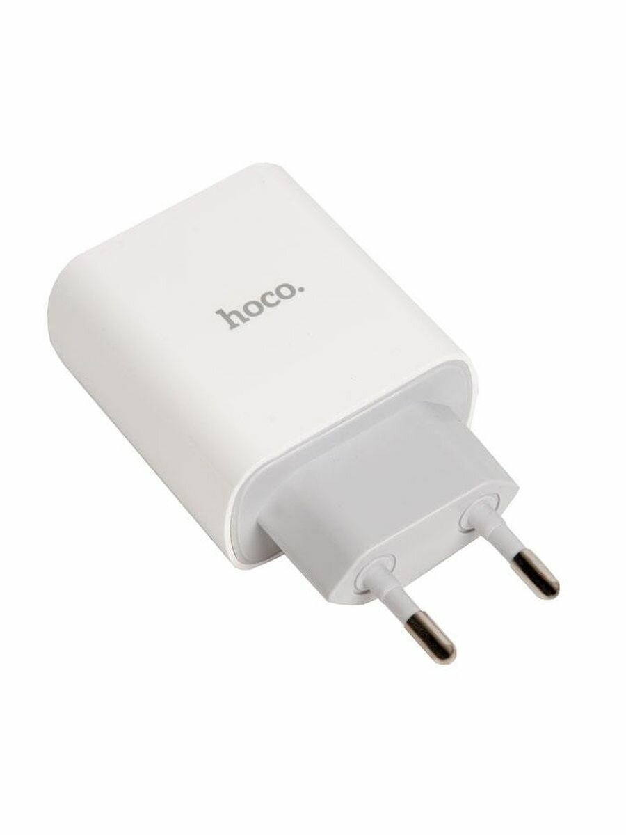 Сетевое зарядное устройство Hoco C80A/C80A Plus PD20W USB + Type-C PD20W + QC3.0 20 Вт, белое — фото 1