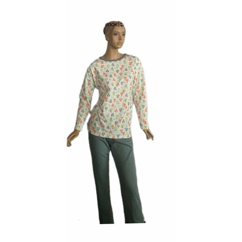 Пижама Традиции Трикотажа, размер 120, зеленый, белый