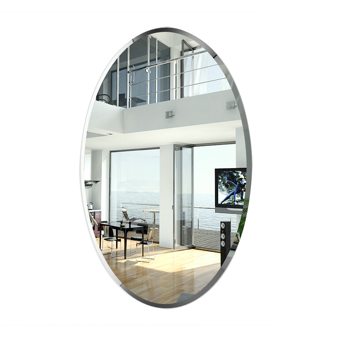фото Зеркало 049Ф, ШхВ 58х90 см, зеркало с полным фацетом, толщина зеркала 4 мм, горизонтальное или вертикальное крепление