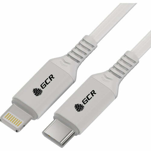 GCR Кабель 1.0m USB AM/Lightning - поддержка всех iOS, MFRi, триколор Россия, белый ПВХ, GCR-54975 Greenconnect GCR-54975