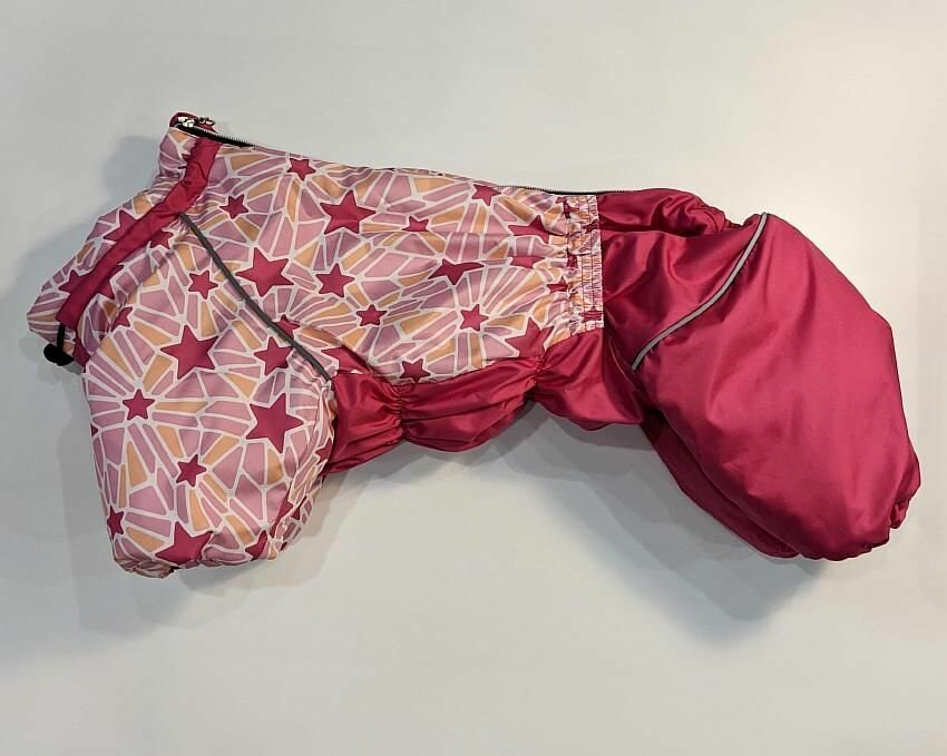Комбинезон для собак зимний "Звёзды", розовый, размер L (спинка 34 см, грудь 48-50 см) - фотография № 1