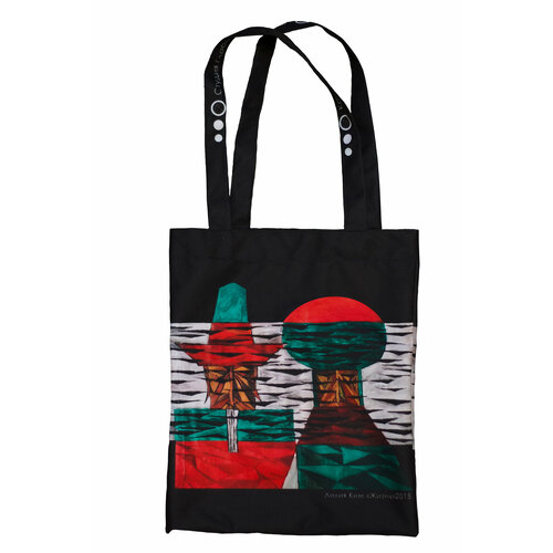 Сумка шоппер , фактура зернистая, мультиколор