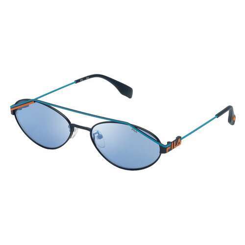 Солнцезащитные очки Fila SFI019 01AQ, прямоугольные, оправа: металл, голубой