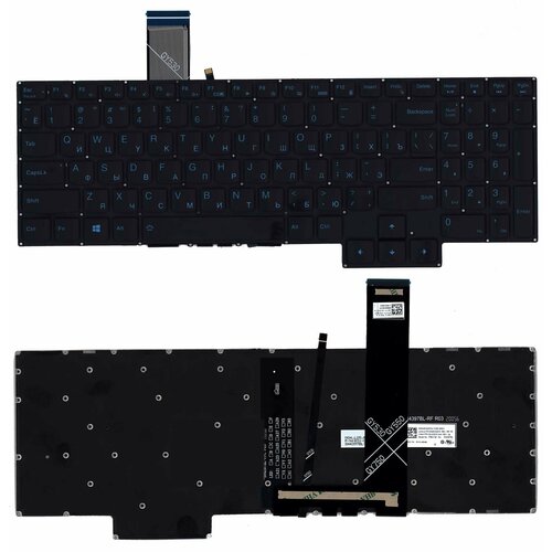 Клавиатура для ноутбука Lenovo Y7000 R7000 Y7000P черная с синей подсветкой клавиатура для ноутбука lenovo y7000 r7000 y7000p черная с синей подсветкой