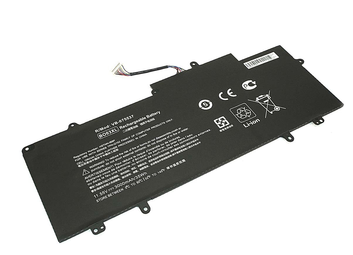 Аккумулятор для ноутбука HP Chromebook 14 (BO03-3S1P) 11,55V 3000mAh OEM черная