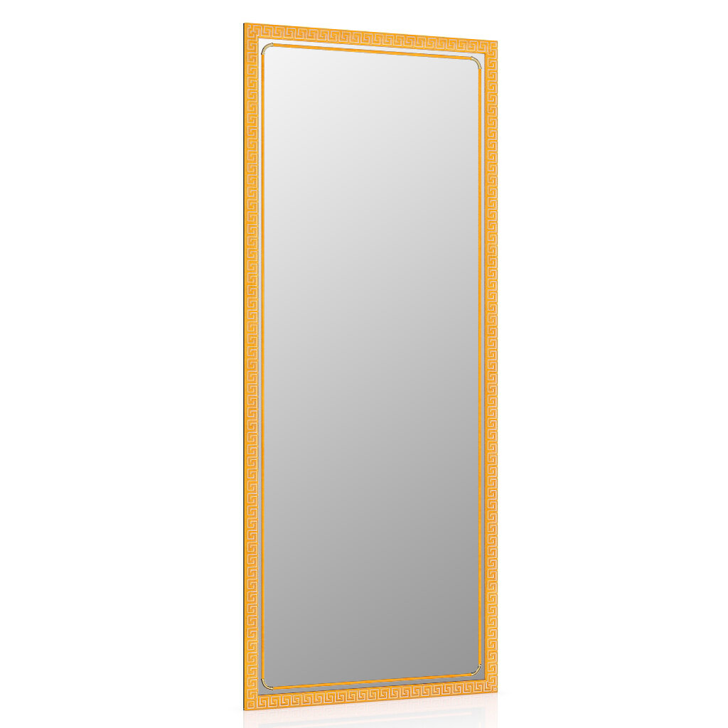 Зеркало 119Б вишня, греческий орнамент, ШхВ 50х120 см, зеркала для офиса, прихожих и ванных комнат, горизонтальное или вертикальное крепление