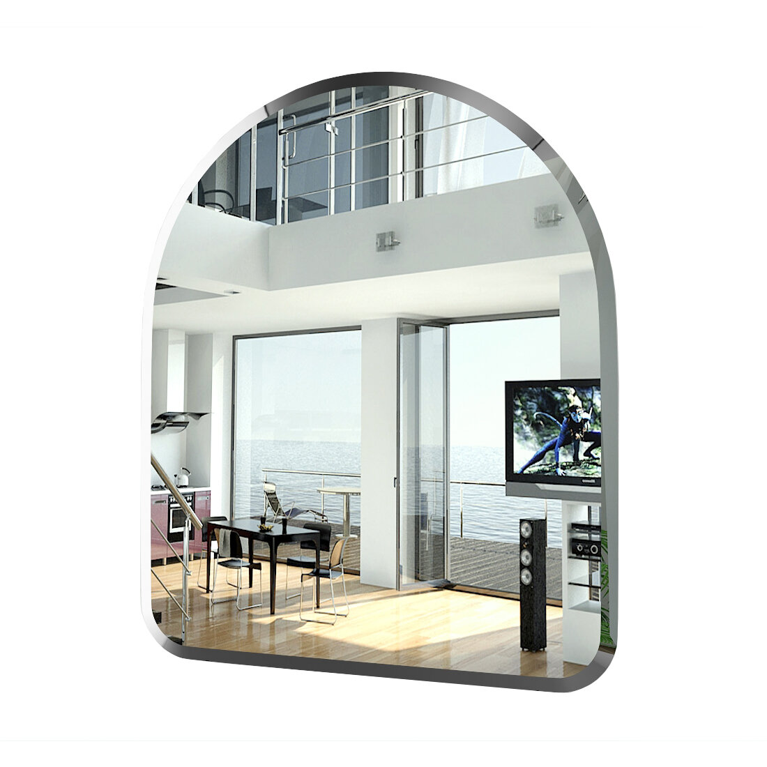 фото Зеркало 045Ф, ШхВ 50х60 см, зеркало с полным фацетом, толщина зеркала 4 мм.