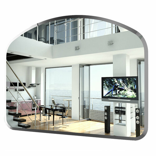 Зеркало 055Ф, ШхВ 70х55 см, зеркало с полным фацетом, толщина зеркала 4 мм.