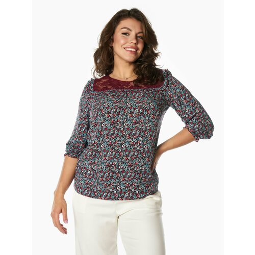 Блуза  Тамбовчанка, нарядный стиль, размер 46, бордовый