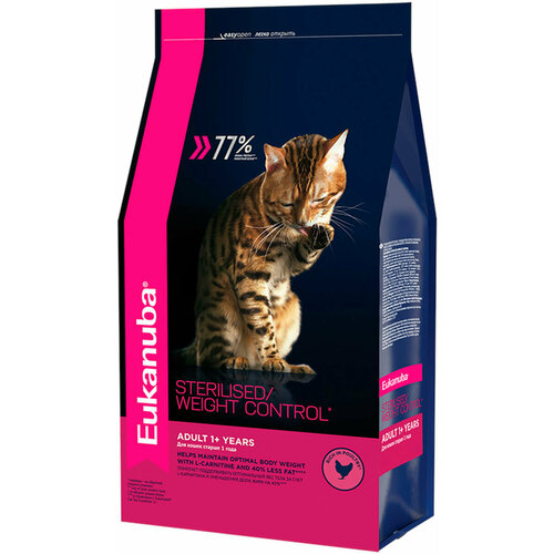 EUKANUBA CAT ADULT STERILISED/WEIGHT CONTROL диетический для взрослых кошек, кастрированных и стерилизованных кошек с птицей (1,5 кг х 4 шт)