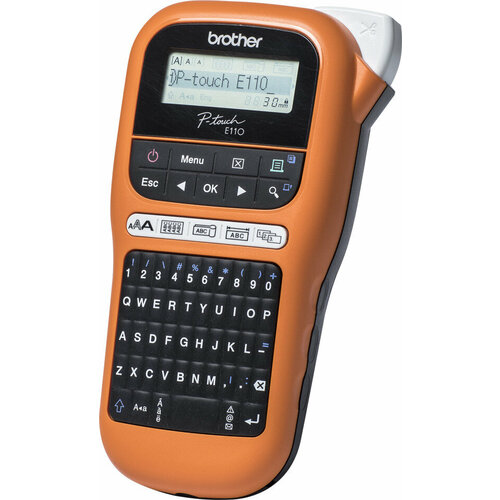 Принтер для печати наклеек Brother PT-E110VP оранжевый
