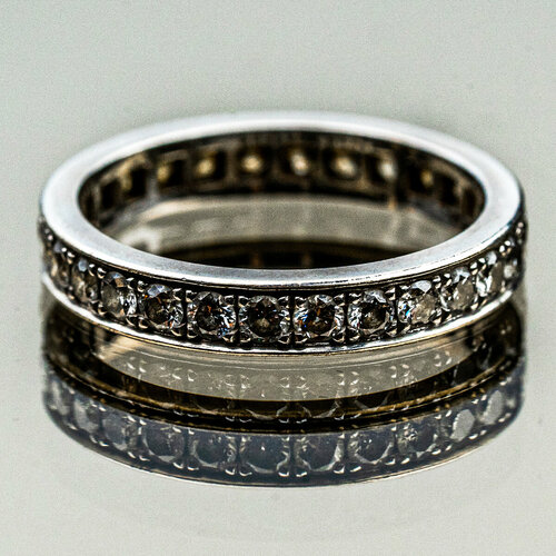 Кольцо помолвочное Фамильные бриллианты Кольцо золотое с единственным бриллиантом, белое золото, 585 проба, бриллиант, размер 17.1, белый
