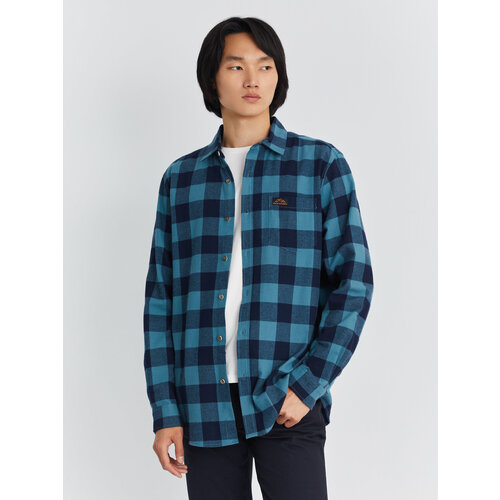 фото Рубашка zolla, размер l, бирюзовый