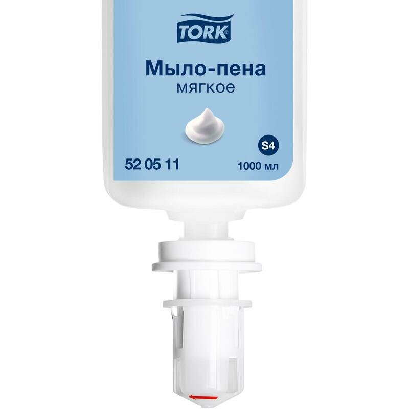 Картридж с жидким мылом-пеной одноразовый TORK (Система S4) мягкое 1 л 520511 1 шт.