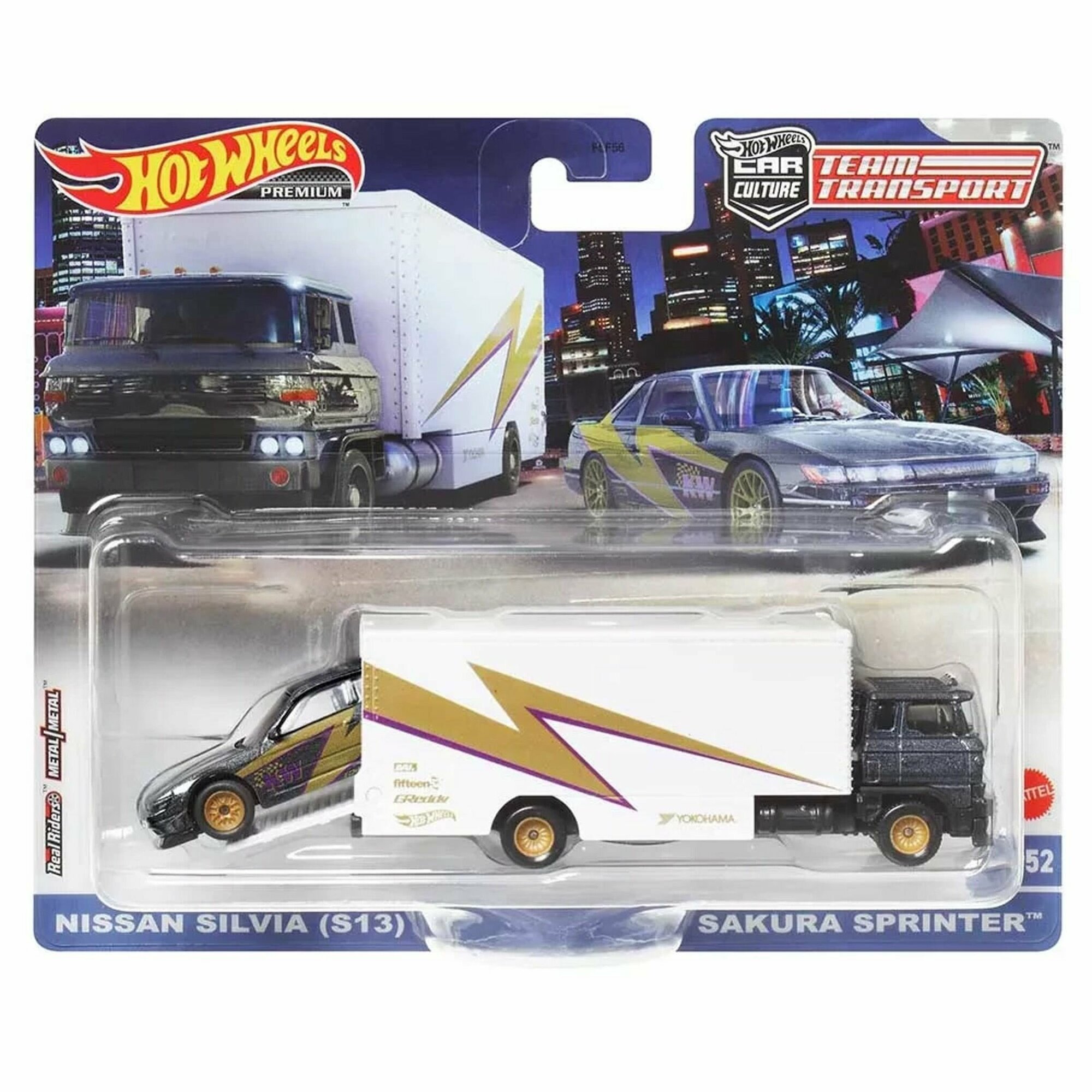 FLF56-HKF41 Машинка игрушка Hot Wheels Premium Culture металлическая коллекционная Team Transport Nissan Silvia & Sakura Sprinter