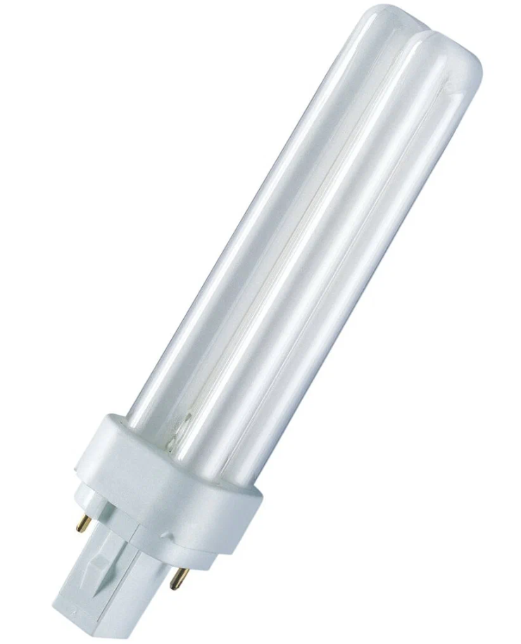 Лампа люминесцентная OSRAM DULUX D 13W/830 G24d-1 (тёплый белый 3000К)
