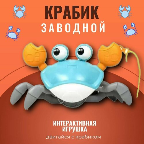 Интерактивная игрушка заводной Крабик