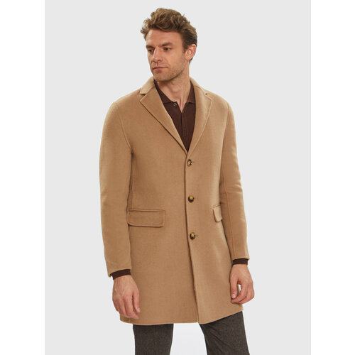 Пальто KANZLER демисезонное, шерсть, средней длины, без капюшона, съемная подкладка, внутренний карман, карманы, подкладка, утепленное, размер 50, бежевый