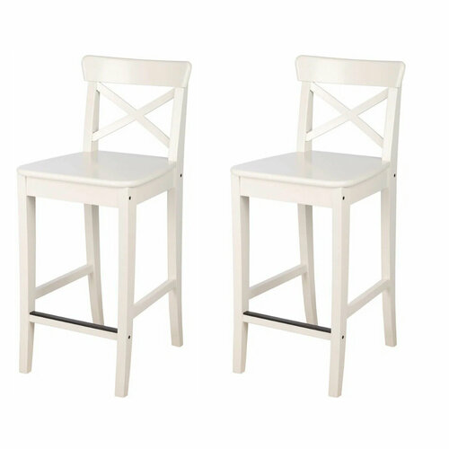 Стул барный Ингольф (INGOLF), цвет белый, массив березы, высота сиденья 63 см (продажа от 2 шт.)