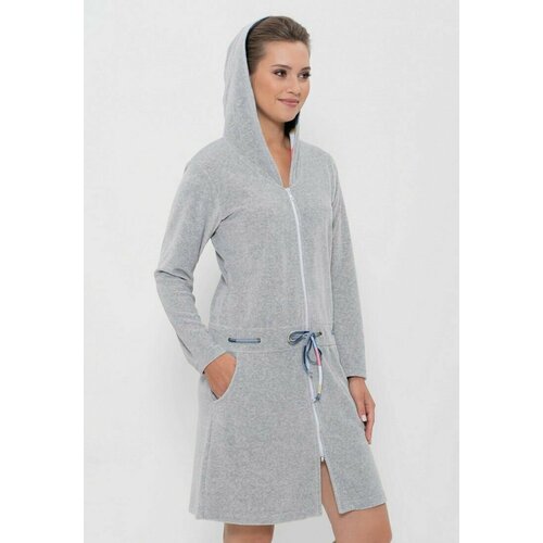 фото Халат cleo, размер 54, серый