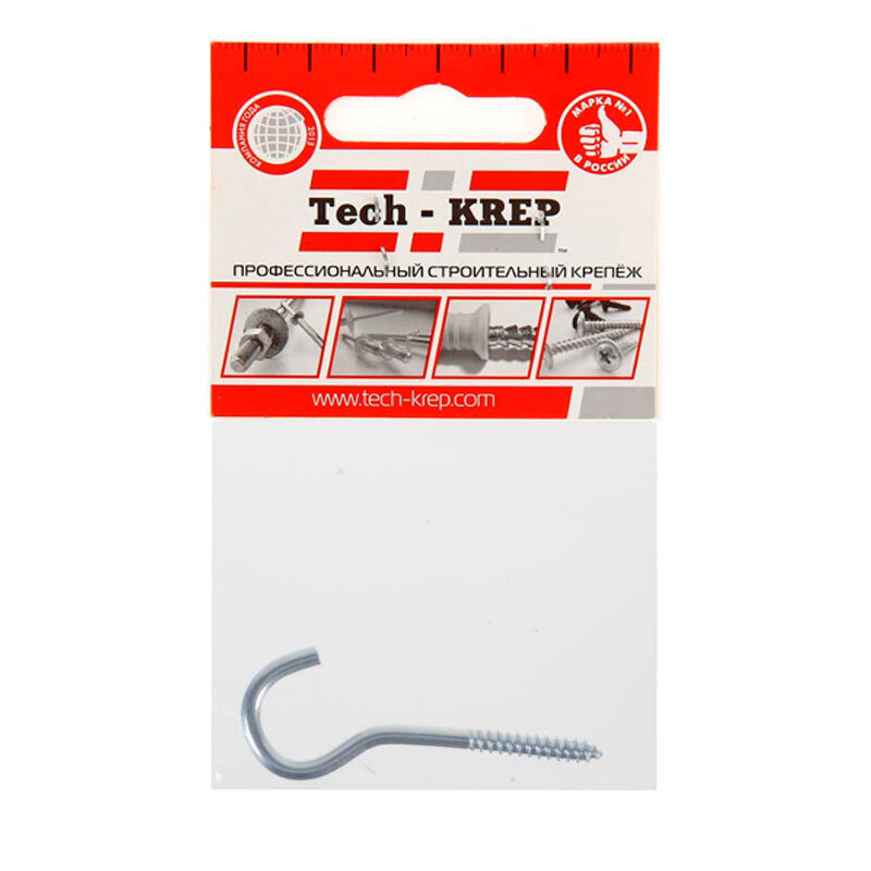 фото Tech-Krep Шуруп-полукольцо 6,0х60 (1 шт) - пакет 103889