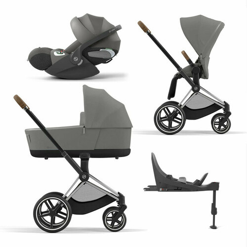 Cybex Priam IV Коляска 4 в 1, шасси IV Chrome Brown/Perl Grey