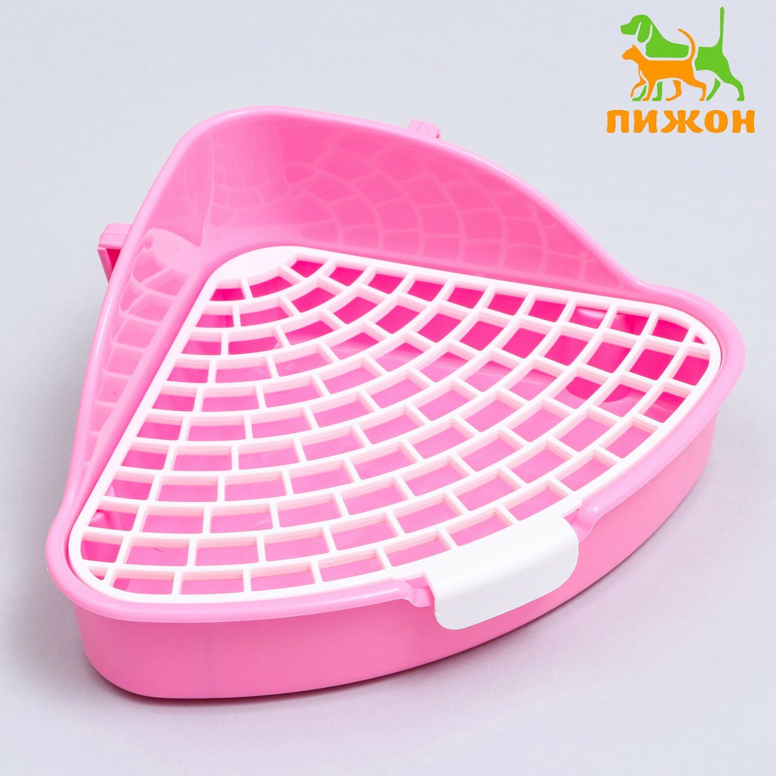 Туалет угловой для кроликов и хорьков "Пижон" 24 х 18 х 11 см розовый 7621319