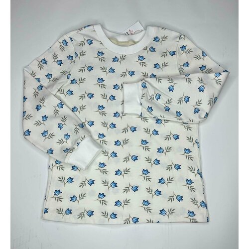 Лонгслив Любимыши, размер 110-116, голубой, белый