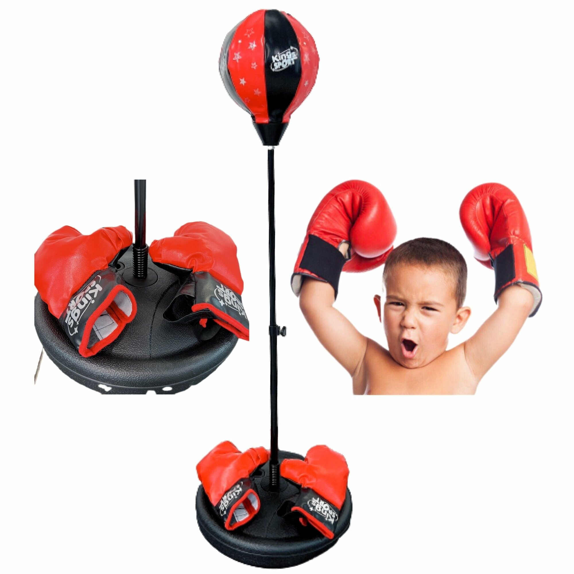 Боксерская груша детская 90-125см напольная груша, груша для бокса напольная с перчатками и регулировкой высоты