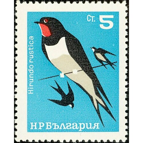 (1965-024) Марка Болгария Ласточка Певчие птицы III Θ