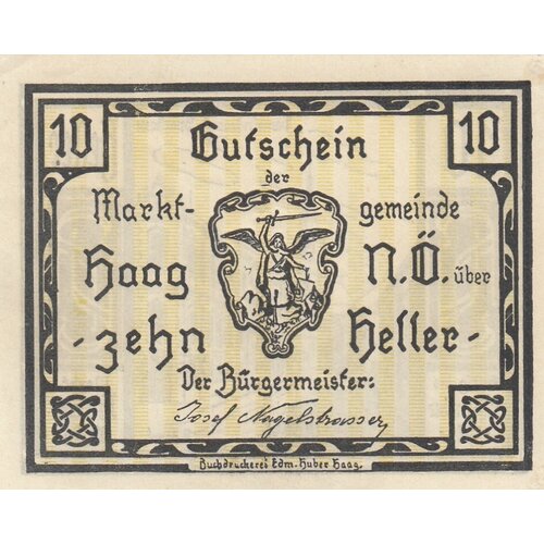 Австрия, Хаг 10 геллеров 1914-1920 гг. (№1) австрия хаг 30 геллеров 1914 1920 гг 2