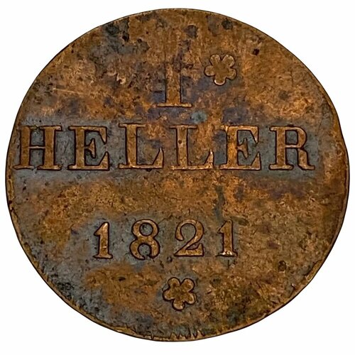 Германия, Франкфурт-на-Майне 1 геллер 1821 г. (2)