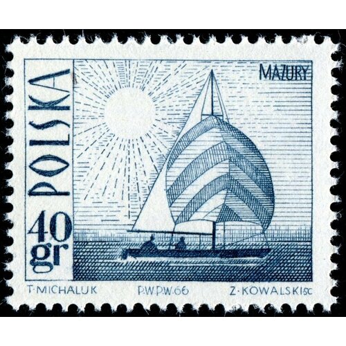 (1966-056) Марка Польша Парусный корабль Туризм I Θ 1966 055 марка польша маяк туризм ii θ