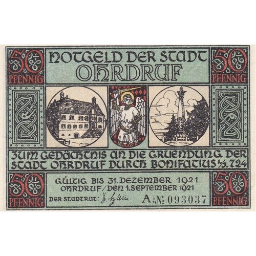 Германия (Веймарская Республика) Ордруф 50 пфеннигов 1921 г. (A)