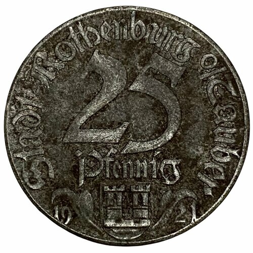 Германия, Ротенбург 25 пфеннигов 1921 г. германия санкт андреасберг 25 пфеннигов 1921 г