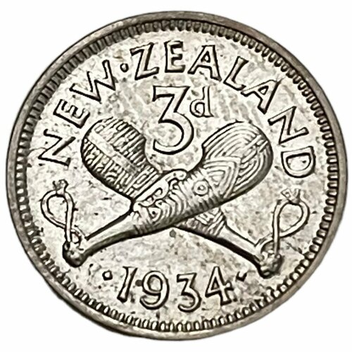 Новая Зеландия 3 пенса 1934 г. новая зеландия 5 фунтов 1934 г