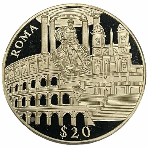 Либерия 20 долларов 2000 г. (Европейские достопримечательности - Рим) (Proof) монета коллекционная серебро птицы филиппины либерия 2006 год