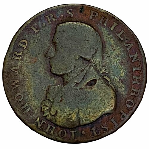 Великобритания, Портсмут токен 1/2 пенни 1794 г. (Джон Говард) великобритания суссекс 1 2 пенни 1794 г принц уэльский 2