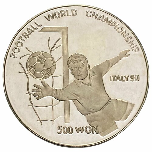 Северная Корея 500 вон 1989 г. (Чемпионат мира по футболу 1990, Италия) 1995 монета северная корея 1995 год 500 вон тигр серебро ag 999 proof