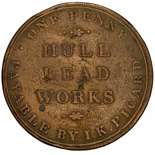 Великобритания, Йоркшир токен 1 пенни 1812 г. (И. К. Пикард) великобритания бирмингем токен 1 пенни 1812 г работный дом 2