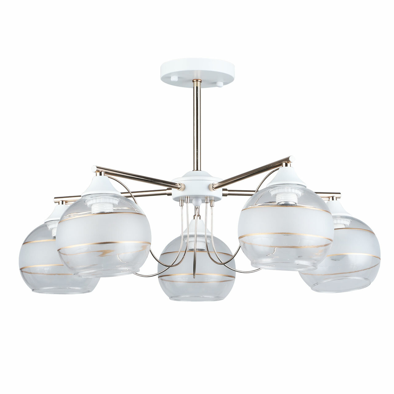 Люстра потолочная светильник De City Альфа 324018805 5*60W E27 2700К цвет: золотой белый