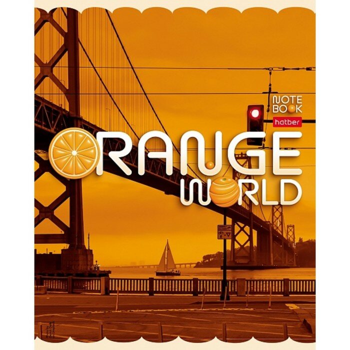 Тетрадь 96 листов в клетку "Оранжевый мир!", обложка мелованный картон, блок 65г/м2, микс