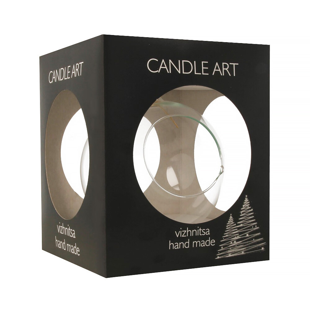 Эвис Шарик заготовка для декорирования с подвесом и окошком, стекло Ø12 см, 120 мм