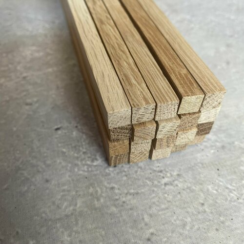 Бруски-рейки из дуба 8х8х400мм Сухие 20 шт Цельные шлифованные заготовки для резьбы и творчества 1140₽