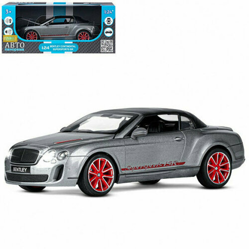 ТМ Автопанорама Машинка металлическая 1:24 Bentley Continental Supersports ISR, серый JB1251021