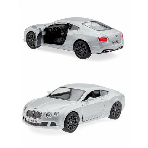 Металлическая машинка Kinsmart 1:38 «2012 Bentley Continental GT Speed» инерционная, светло-серая KT5369D-2 металлическая машинка kinsmart 1 38 bentley continental gt3 kt5417d инерционная зеленый