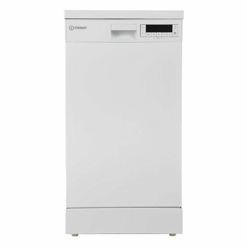 Посудомоечная машина Indesit DFS 1C67, узкая, напольная, 44.8см, загрузка 10 комплектов, белая [869894100030] встраиваемая посудомоечная машина indesit dis 1c67 e
