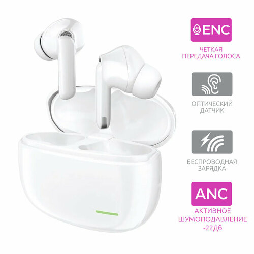 Беспроводные наушники TWS с активным шумоподавлением и беспроводной зарядкой OLMIO TWE-022 287600₽