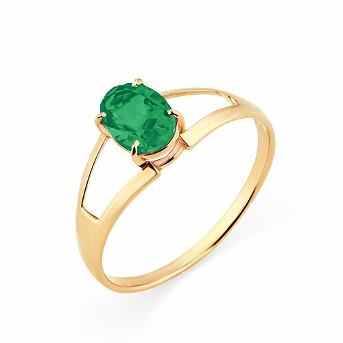 кольцо из золота с зелёным агатом и фианитами Кольцо MAGIC STONES, красное золото, 585 проба, агат, размер 16, красный